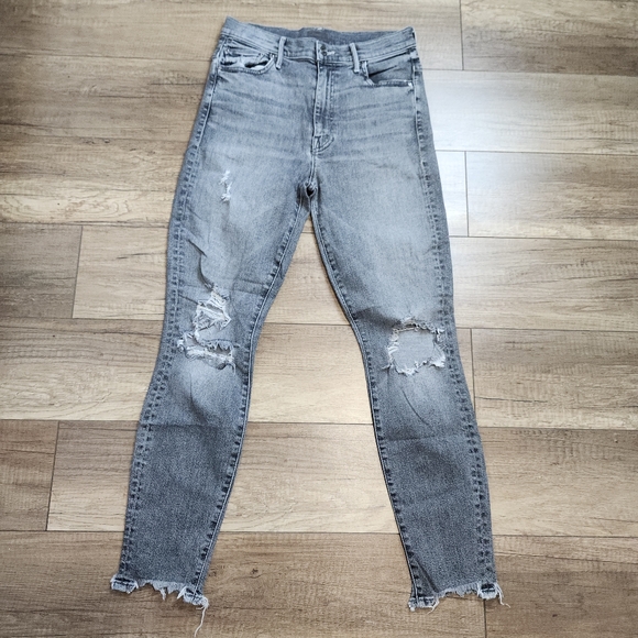Mother the swooner ankle chew scene of the crime Grey distress Skinny Jean Women - Picture 4 of 17